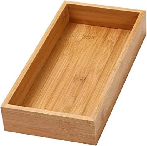Vista 17 de YBM Home Caja de almacenamiento organizadora de cajones de cocina hecha de bambú, 3x3x2 pulgadas 320