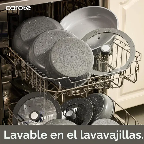 Vista 6 de CAROTE Juego de 27 piezas de utensilios de cocina de cerámica antiadherentes, juego de ollas y sartenes antiadherentes, utensilios de cocina