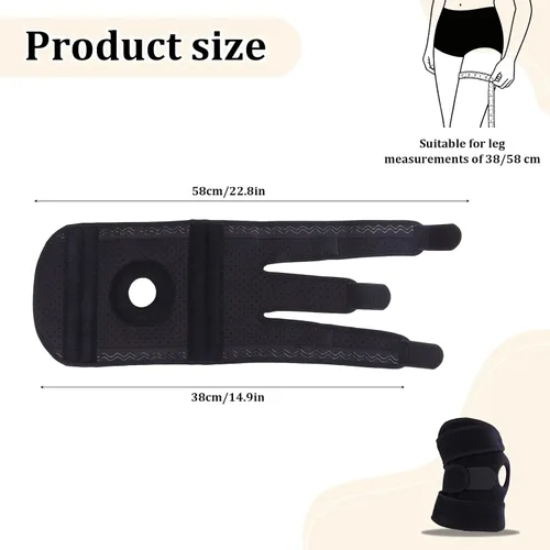 Vista 4 de YIBLBOX Rodillera para mujeres y hombres con estabilizadores laterales, rodilleras para dolor de rodilla, ACL MCL, artritis, alivio del dolor