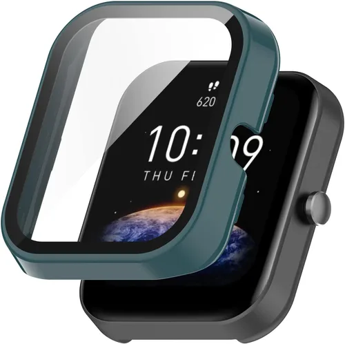 Vista 5 de Funda de reloj compatible con Amazfit Bip 3/Bip 3 Pro, impermeable, ultrafina, duradera, funda protectora con vidrio templado para Amazfit Bip 3/Bip