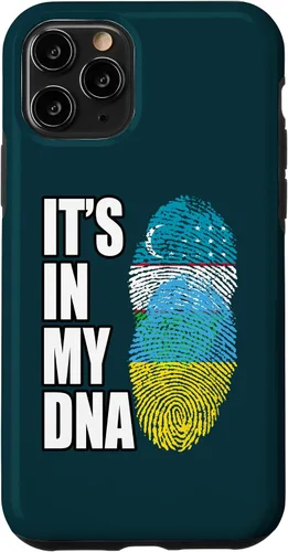 Vista 10 de Funda con bandera de ADN para iPhone 14 Uzbek And Ukrainian Mix Heritage