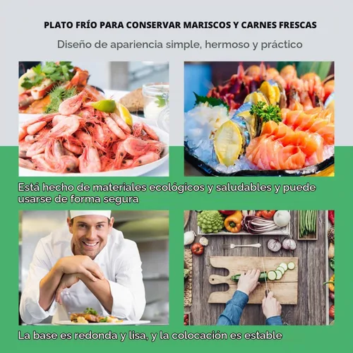 Vista 8 de Cabilock Dry Ice - Plato de sushi de 10 pulgadas redondo japonés para servir sashimi Geta, bandeja de plástico para servir alimentos secos para uso