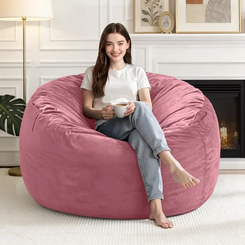 Vista 11 de Silla Puf de 2 Pies con Funda de Terciopelo Ultra Suave Sofá Puf con Espuma con Memoria Sillas Puf de Tamaño Grande Sofá Perezoso para Dormitorio