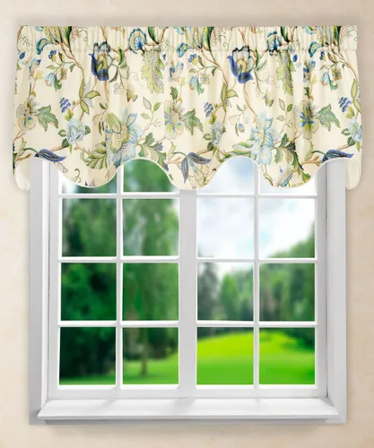 Vista 11 de Par de cortinas Brissac con cintas, de Ellis Curtain, 70 x 63", color rojo