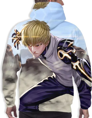 Vista 2 de One-Punnch Man Anime Hooded Sweatshirt Long Sleeve Pullover Sweatshirts for Teens Sweaters Tops with Pockets