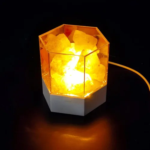 Vista 2 de Lámpara de sal de rosa natural para luz cálida y acogedora, perfecta como regalo o decoración del hogar