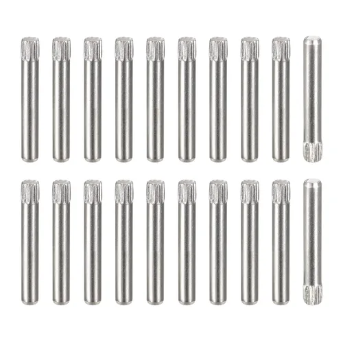 Vista 26 de uxcell Pasadores de acero inoxidable 304 de 0.05 x 0.236 pulgadas, 20 pines de cabeza moleteada con extremo biselado plano, clavijas de madera