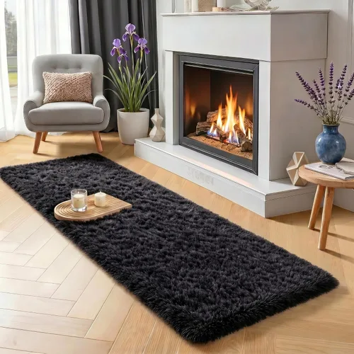 Vista 76 de Alfombras grises pequeñas para dormitorio, 2 x 4 pies, alfombras de pasillo lavables de felpa para pasillo 2- Gris