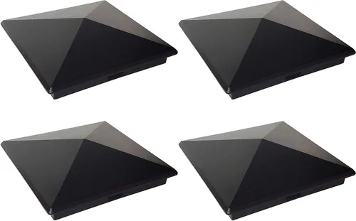 Vista 26 de Tapa de aluminio en forma piramidal para postes de madera, color negro (4 unidades)