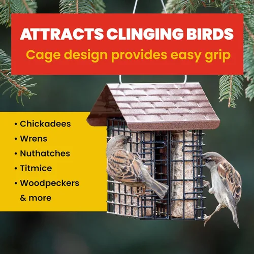 Vista 5 de More Birds Comedero doble para tartas, protector meteorológico, construcción de acero