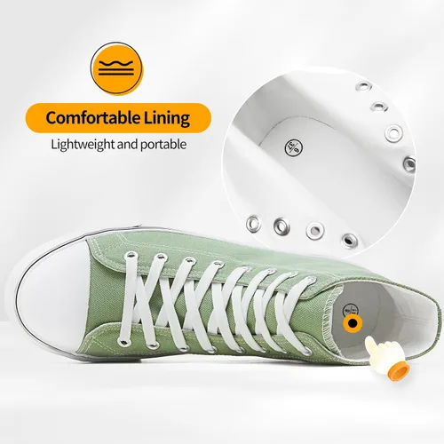 Vista 39 de ZGR Tenis de lona para hombre, con cordones, clásicos, casuales, para caminar
