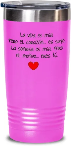 Vista 10 de Regalo para novia Taza de cafe para esposa Perfecto regalo para navidad, graduados, profesionales y estudiantes Vaso con afirmaciones Azul