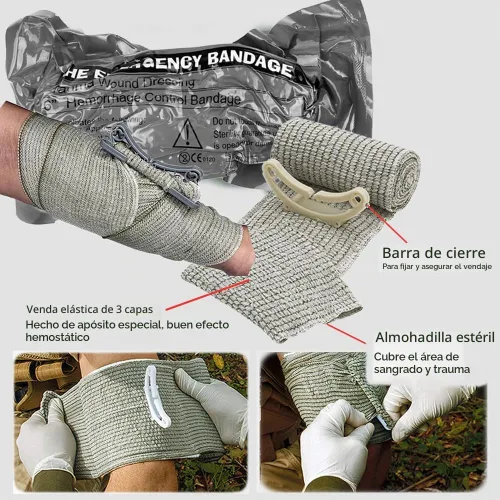 Vista 2 de Paquete de control de sangrado Feat Med Trauma Kit, incluye almohadilla ABD, vendaje israelí, torniquetes, manta de emergencia, vendaje triangular