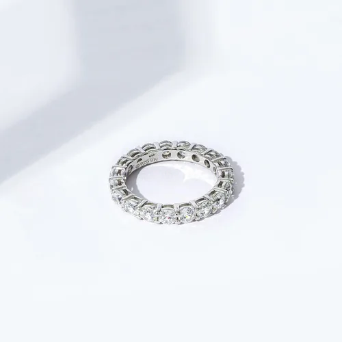 Vista 19 de Amazon Essentials Anillo de plata de ley chapada en platino o oro con circonita cúbica redonda de elementos infinitos