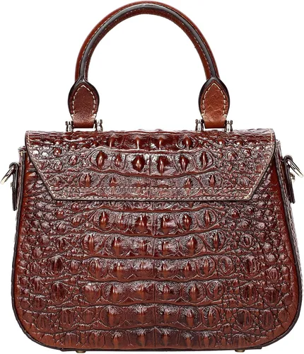 Vista 5 de PIJUSHI Bolsos cruzados de cuero genuino para mujer, bolso de cocodrilo de diseñador pequeño con asa superior