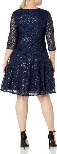 Vista 2 de S.L. Fashions Vestido de encaje y lentejuelas para mujer de talla grande