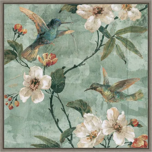 Vista 12 de Amanti Art Lienzo enmarcado para pared, 16 x 16 pulgadas, diseño floral de pájaros de una pluma II por Renee Campbell, lienzo enmarcado para pared