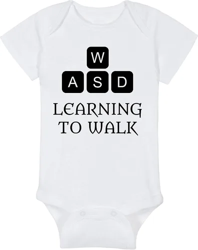 Vista 32 de Learning To Walk WASD - Gaming Baby Onesie - Hat - Blanket - Bib Package Combinations