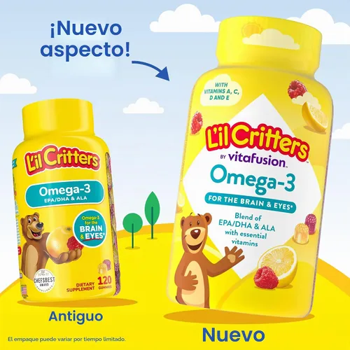 Vista 5 de L'il Critters Kids Omega 3 Gummies 120 gomitas de vitaminas