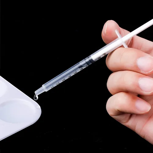 Vista 4 de Paquete de 20 jeringas de plástico con medición, adecuadas para medir, dispensar agua, rellenar (0.03 oz/1 ml) Large Plastic Measuring Tools for