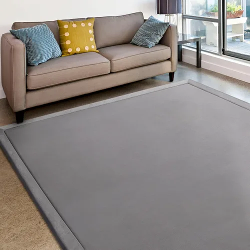 Vista 13 de Alfombra de espuma viscoelástica para sala de estar, alfombra de microfibra con almohadilla integrada, resistente a la decoloración y a las manchas