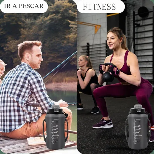 Vista 7 de Botella de agua plegable de silicona de 64 onzas con pajilla, sin BPA, botella de viaje plegable portátil para gimnasio, senderismo, campamento Negro