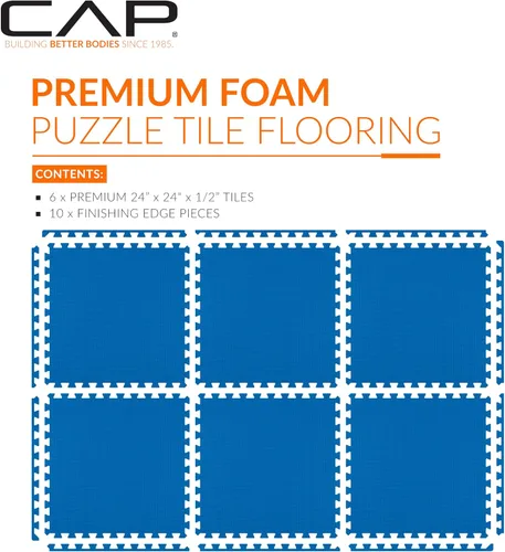 Vista 90 de CAP Puzzle Exercise Mats 1/2” Thick EVA Interlocking Foam Tiles for Home Gym Flooring Multiple Options