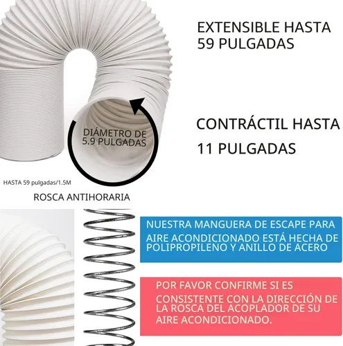 Vista 2 de Kit de ventilación portátil de ventana de CA, kit de placa ajustable de ventana deslizante vertical/horizontal para unidad de CA, kit de ventilación