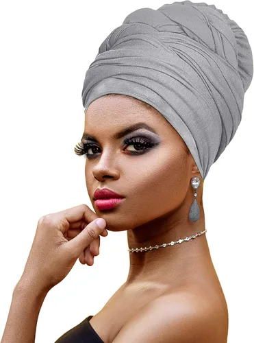 Vista 15 de Ankara - Diadema suave con estampado africano para la cabeza, bufanda para el cabello largo, turbante, corbata, punto africano, envolturas