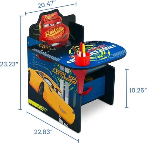 Vista 6 de Delta Children - Escritorio con silla y compartimento de almacenamiento, Cars Disney/Pixar