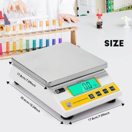 Vista 6 de CGOLDENWALL Balanza electrónica de precisión digital de 22.0 lbs x 0.00 oz, báscula de laboratorio de pesaje industrial y conteo báscula de mesa