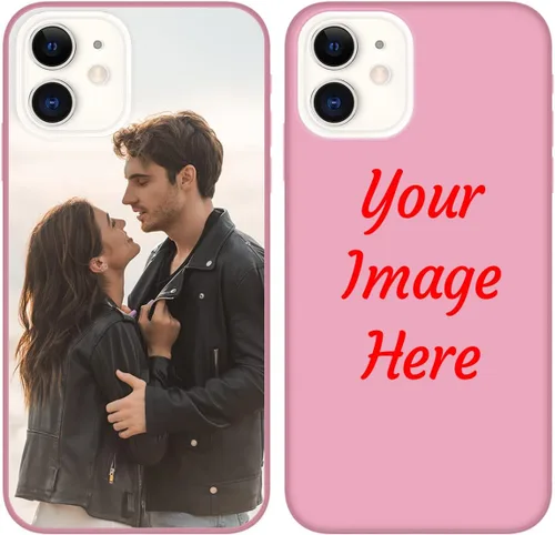 Vista 17 de Funda de teléfono con foto personalizada para iPhone 12, imagen/texto personalizado, funda negra suave delgada, regalo único de nicho para parejas
