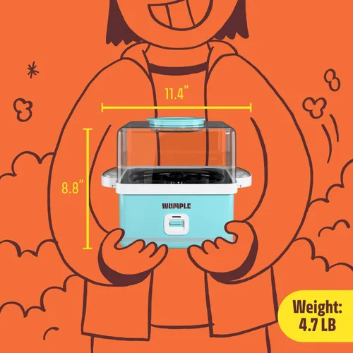 Vista 7 de Máquina de palomitas de maíz con cuenco, máquina eléctrica de palomitas de maíz de 12 tazas para noches de cine en casa y fiestas, máquina de Azul