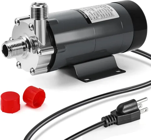 Vista 8 de MRbrew Bomba de mosto de acero inoxidable para transferencia de mosto, bomba de cerveza magnética con cabezal de rosca NPT de 1/2 pulgada