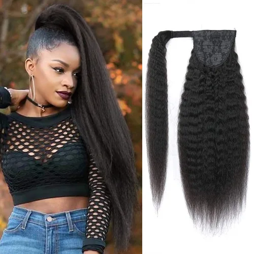 Vista 12 de Extensiones de cabello rizado para cola de caballo, cabello rizado para cola de caballo, extensión de cabello humano virgen brasileño