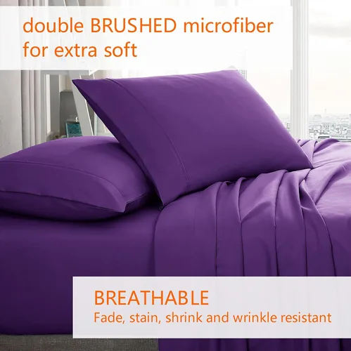 Vista 4 de American Home Collection Juego de 2 fundas de almohada de microfibra de doble cepillado, suaves y de fácil cuidado