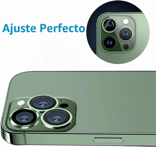 Vista 5 de Compatible con iPhone 13 Pro para iPhone 13 Pro Max, protector de lente de cámara antiarañazos, vidrio templado 9H, protector de cámara de metal a