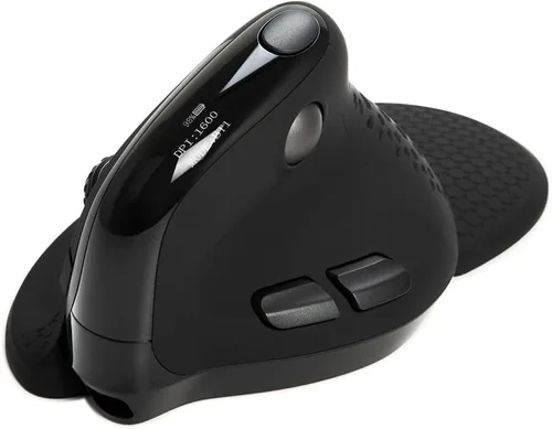 Vista 3 de DELUX Seeker Mouse ergonómico inalámbrico, mouse vertical con pantalla OLED, 6 botones y función de rueda de pulgar, clic silencioso, hasta 7200