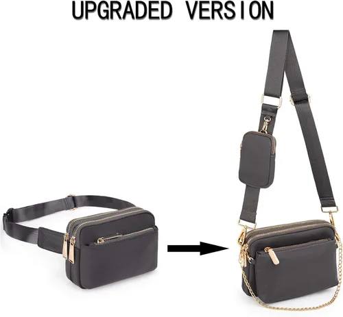 Vista 6 de UTO Small Crossbody Bags for Women 3 in 1 Trendy Belt Purse Fashion Designer Mini Cute Sling Fanny Chest Pack