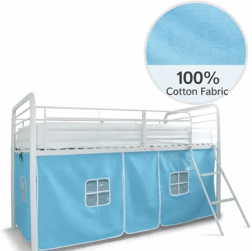 Vista 4 de HLS Tienda de campaña azul bebé para litera de cabaña Midsleeper