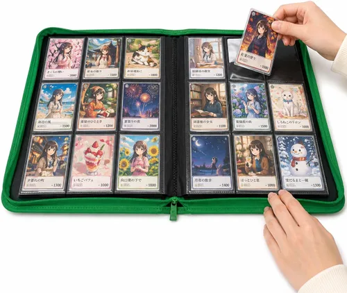 Vista 4 de Ultra PRO - Carpeta PRO-Binder con 9 bolsillos con cremallera (verde): Protege hasta 360 tarjetas coleccionables intercambiables, tarjetas