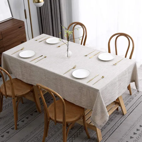 Vista 14 de maxmill Flaxy Mantel de Lino Sintético con Textura Slubby de 2 Tonos Resistente a las Arrugas Anti-Encogimiento Mantel Suave para Cocina Comedor