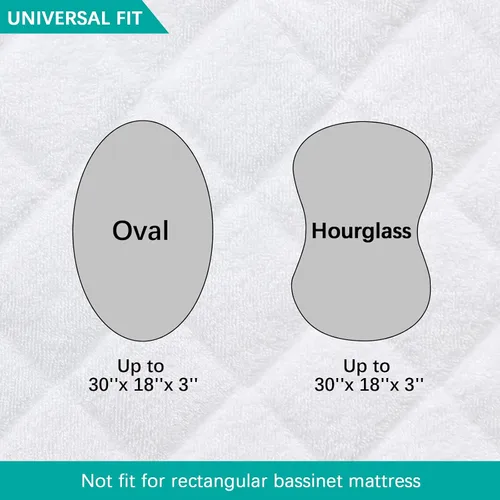 Vista 6 de Protector de colchón de moisés, ajuste universal para colchón giratorio Halo Bassinest giratorio y reloj de arena/moisés ovalado, ultra suave
