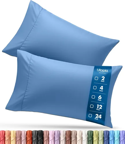 Vista 8 de Utopia Bedding - Juego de 2 fundas de almohada tamaño estándar, con cierre de sobre, tela de microfibra cepillada suave, resistentes al encogimiento