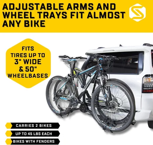 Vista 4 de Saris All Star 2 - Soporte para enganche de bicicleta con plataforma segura y fácil de cargar, brazos ajustables, enganche universal, bandejas