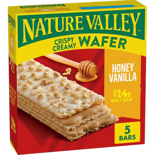 Vista 6 de Nature Valley Barras de Waffle Cremosas y Crujientes, Arándano, Grano Entero, 5 Barras, 6.5 oz
