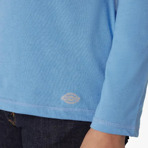 Vista 5 de Dickies Camiseta refrescante de manga larga con bolsillo para mujer Azul celeste