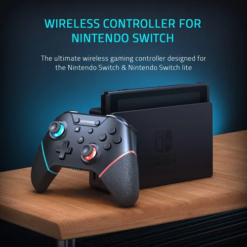 Vista 2 de Controlador Switch Pro para Nintendo SwitchSwitch LiteSwitch Oled controlador inalámbrico ECHTPower con botones personalizados turbo vibración