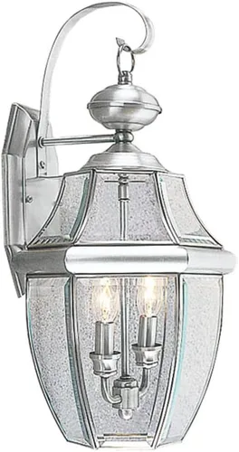 Vista 10 de Livex Lighting 2251-07 Monterey - Farol de pared de latón macizo con acabado en bronce de 2 luces para exteriores con cristal biselado transparente