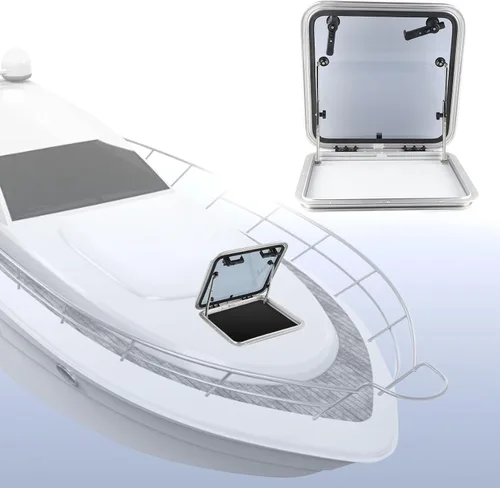 Vista 3 de Escotilla portlight para barco, ángulo de apertura de 90 ° sellado, tipo de empuje externo, aleación de aluminio resistente, ventana de ojo de buey